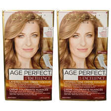 2x Loreal Paris Age Perfect Hair Color 7G DARK SOFT GOLDEN BLONDE NO TARIFF