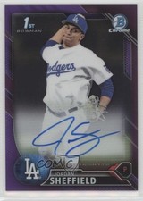 2016 Bowman Draft Chrome Pick Purple Refractor 131/250 Jordan Sheffield Auto 1v1