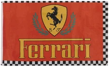 Ferrari Car Logo Red 3x5 3'x5' Premium Quality Polyester Flag Banner