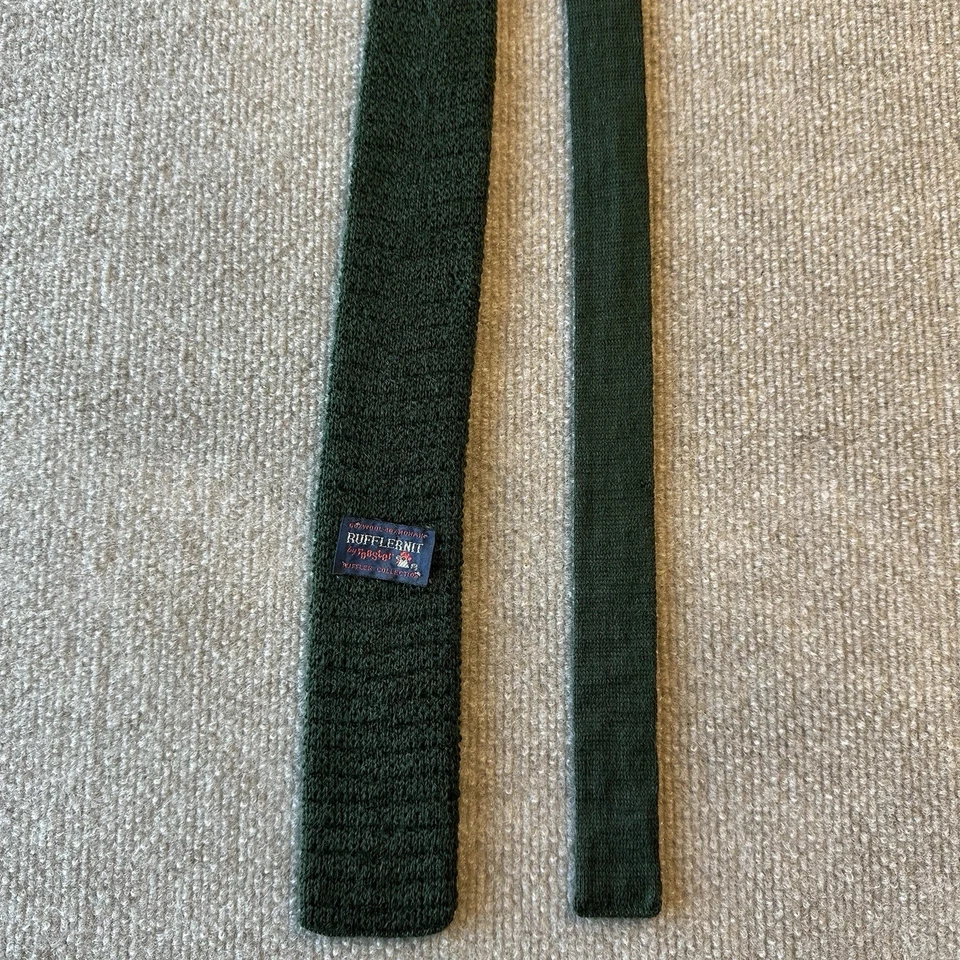 Corbata informal para hombre Rufflernit By Rooster mezcla de lana verde Foto 3 de 4