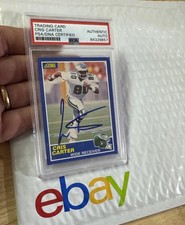 Chris Carter Autographed Rookie Card PSA DNA Authentic RC Auto 1989 Score Eagles