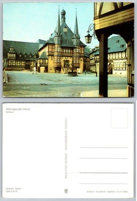 Wernigerode Harz Rathaus Town Hall Postcard DDR East Germany Melzer Photo
