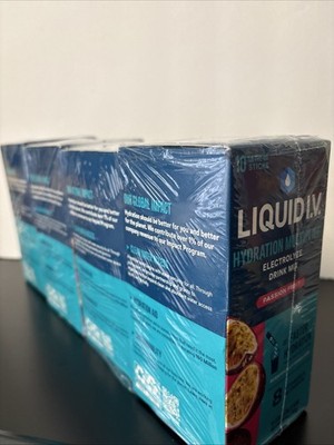 4 Boxes Liquid I.V. Hydration Multiplier - Passion Fruit | Electrolyte Powder
