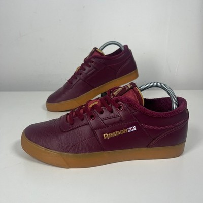 Palace x Reebok Workout Low burgunderrot Leder Gummisohle Herren Sportschuhe Größe 6 UK