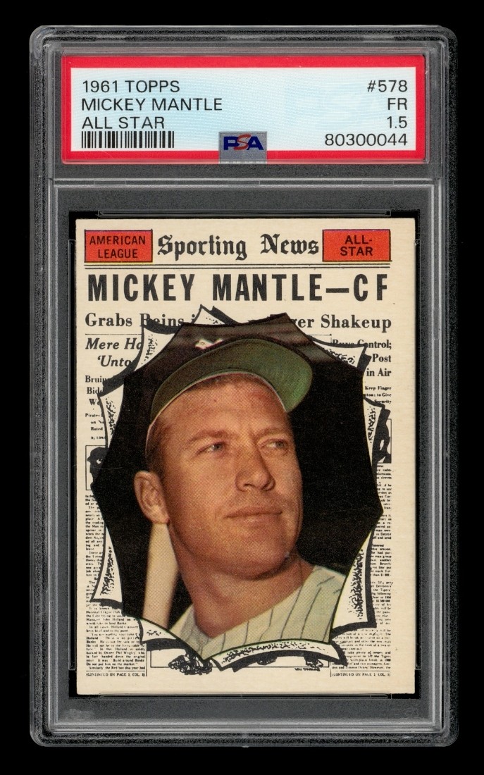 1961 Topps Set-Break #578 Mickey Mantle All Star PSA 1.5 FR