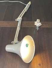 Vintage Clamp Desk Lamp Drafting Light Articulating Architect Portable Beige