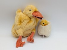 Folkmanis Yellow Duck Hand Puppet Plush Chick Egg Finger Lot Stuffed Animal Toy