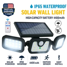 Lampara Luz Luces LED Solar De Pared Para Exterior Jardin Con Sensor Movimiento