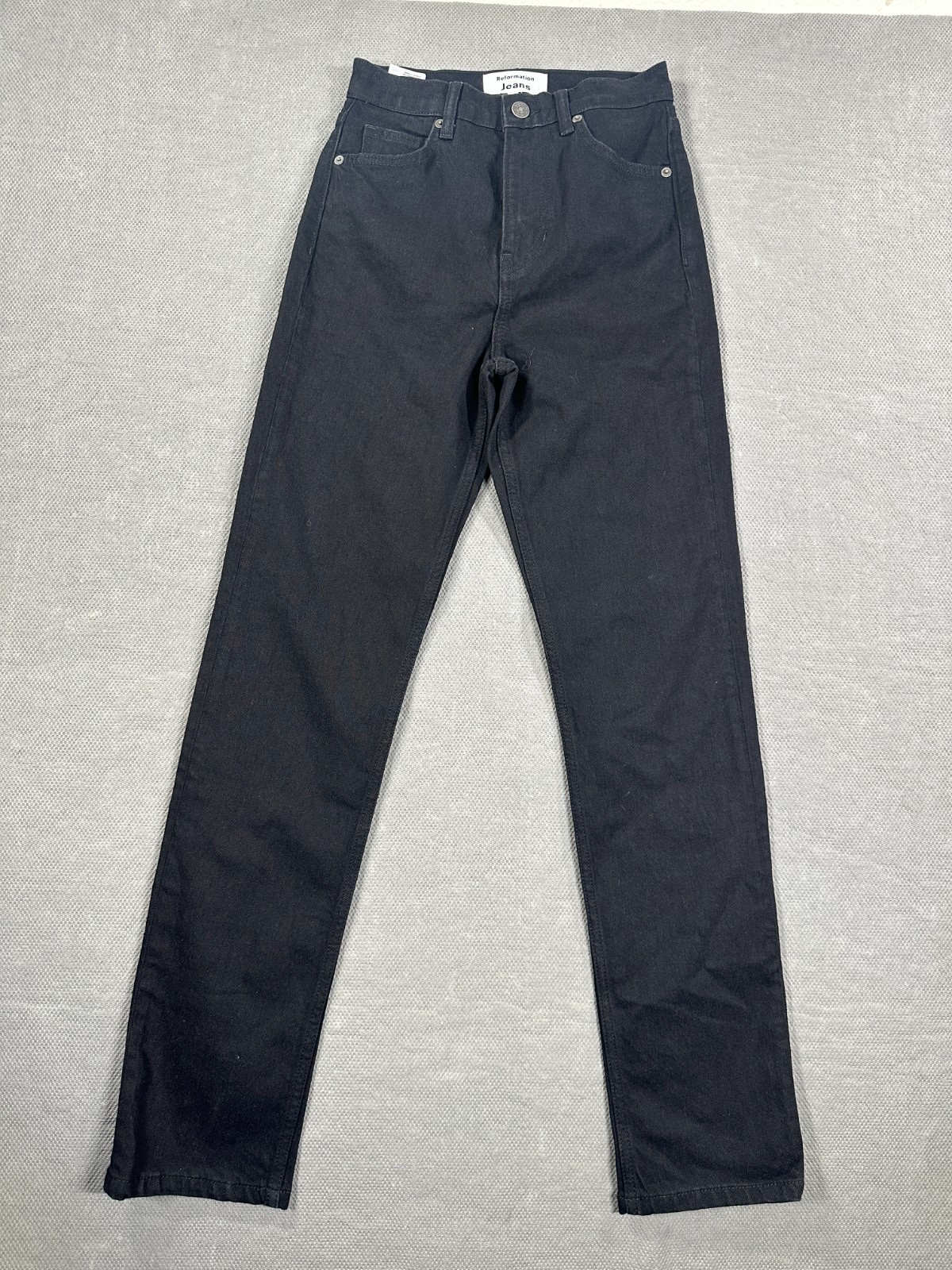 Reformation Women's Black Denim Liza Ultra High-Rise Straight Jeans Size 24