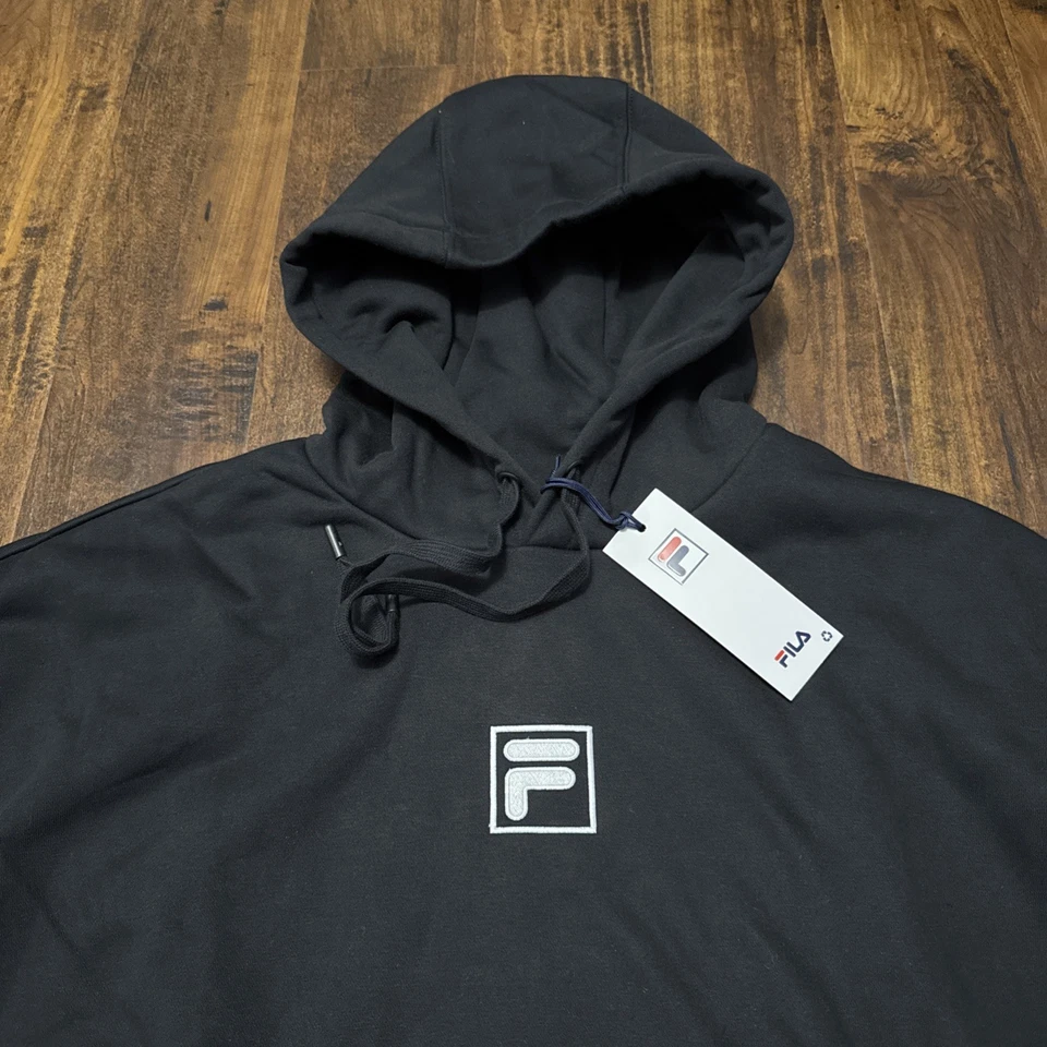 NWT Fila Country Club Hoodie Black Pullover Sweatshirt RU431115-400 Men’s M. D4 - Image 4 of 4