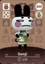 253 Genji Amiibo Card 253 Series 3 Animal Crossing Nintendo Switch NA Region