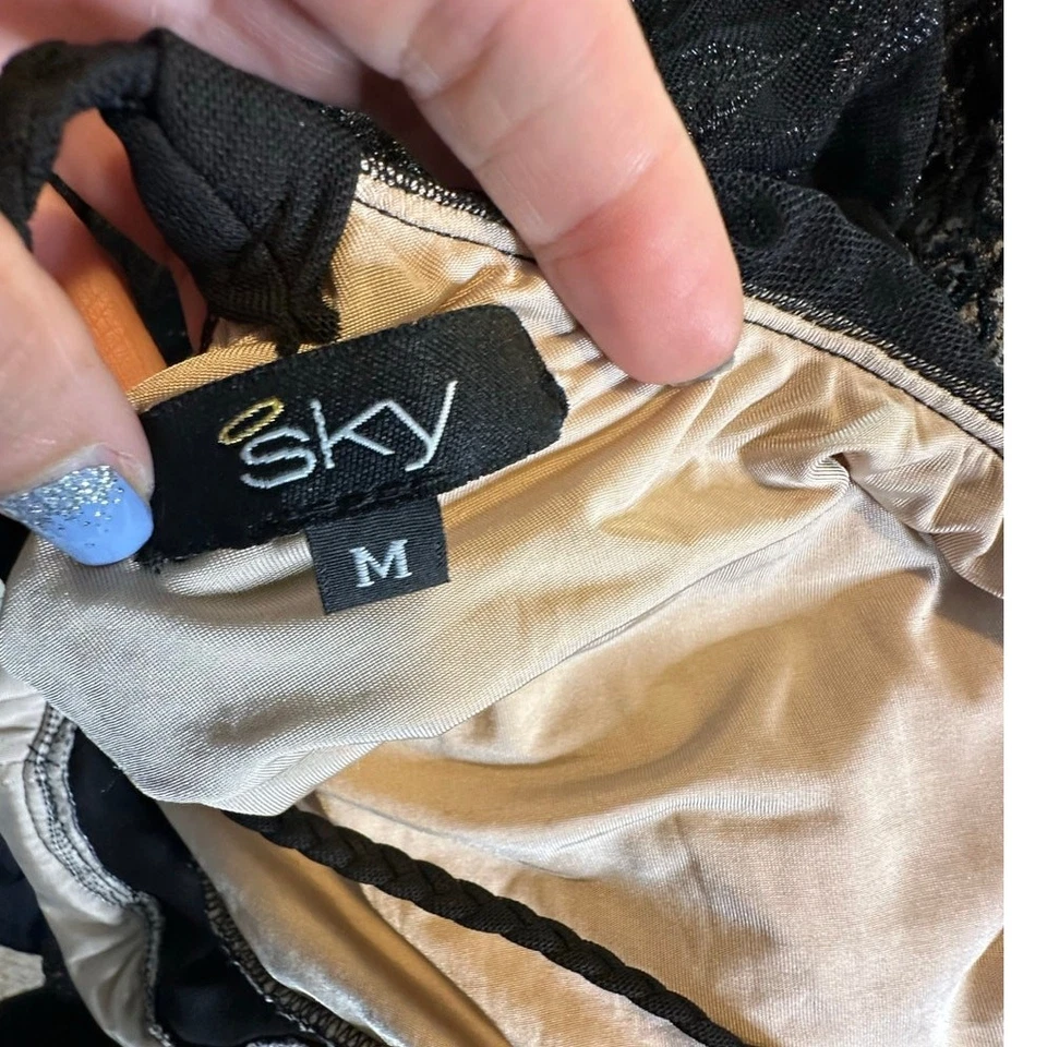 SKY black lace halter high low party dress size Medium - Image 3 of 4