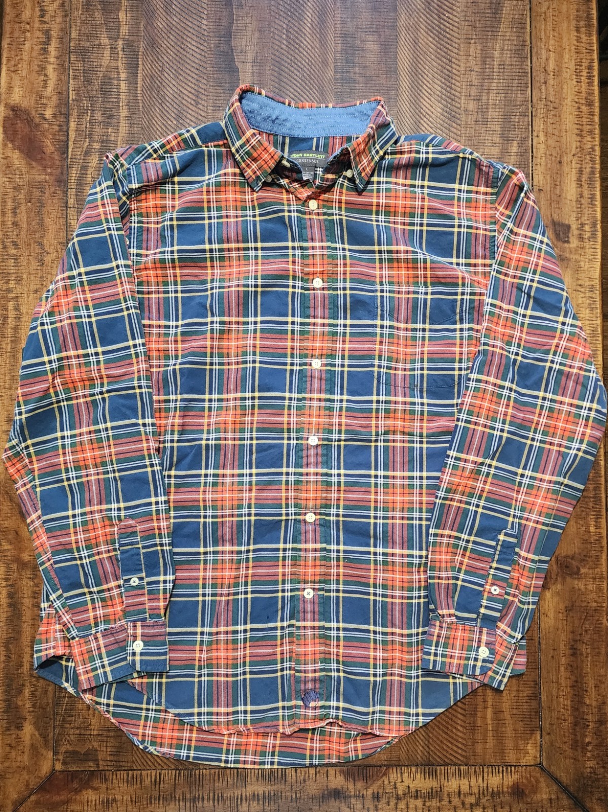 John Bartlett Consensus Plaid Button Down Long Sl… - image 1