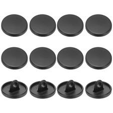 Metal Round Flat Alloy Shank Sewing Button 15 mm  12 Pack  Matte Black