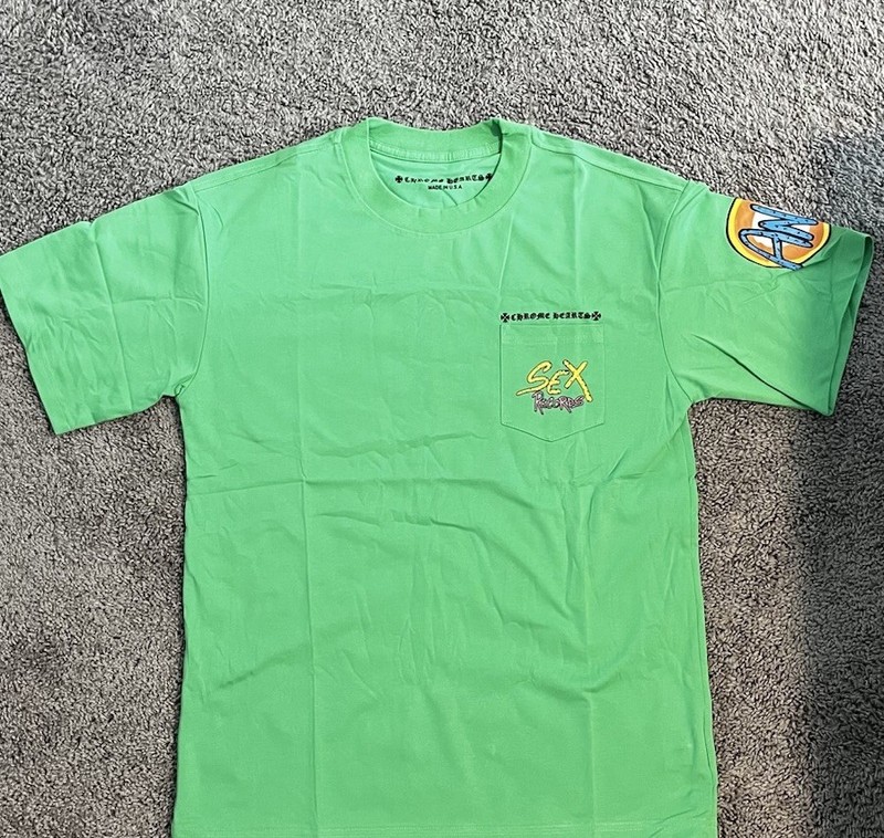 Chrome Hearts Green SEX Records Graphic Pocket Tee Men’s L