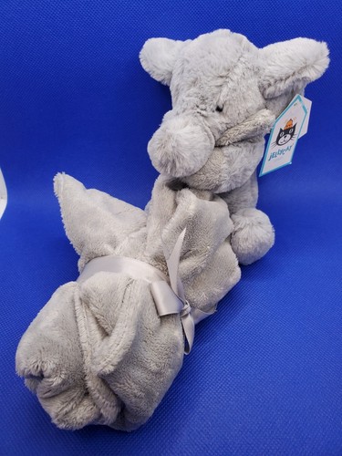 Jellycat Gray Bashful Elephant Soother Little Baby Security Blanket Lovey NWT