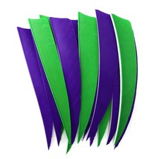 60pcs Arrow Feathers 4inch Hunting Arrows Fletching Right Wing Green Purple Shie