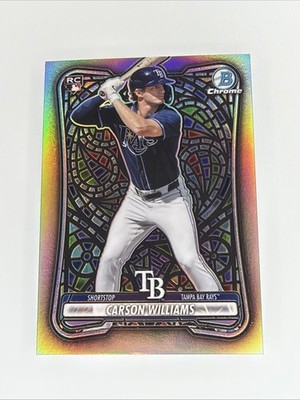 2026 Bowman Baseball Carson Williams Etched In Glass SSP Rookie #39 Tampa Bay