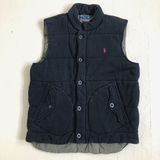 Polo Ralph Lauren Men's Black Quilted Puffer Vest Full Zip Button Up Size Large