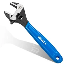 Adjustable Wrench 10 Inch Cr-V Steel Spanner with Wide Jaw Cushion Grip