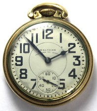 1949 Waltham Vanguard 23j 16s RAILROAD 10k RGP Pocket Watch - Runs