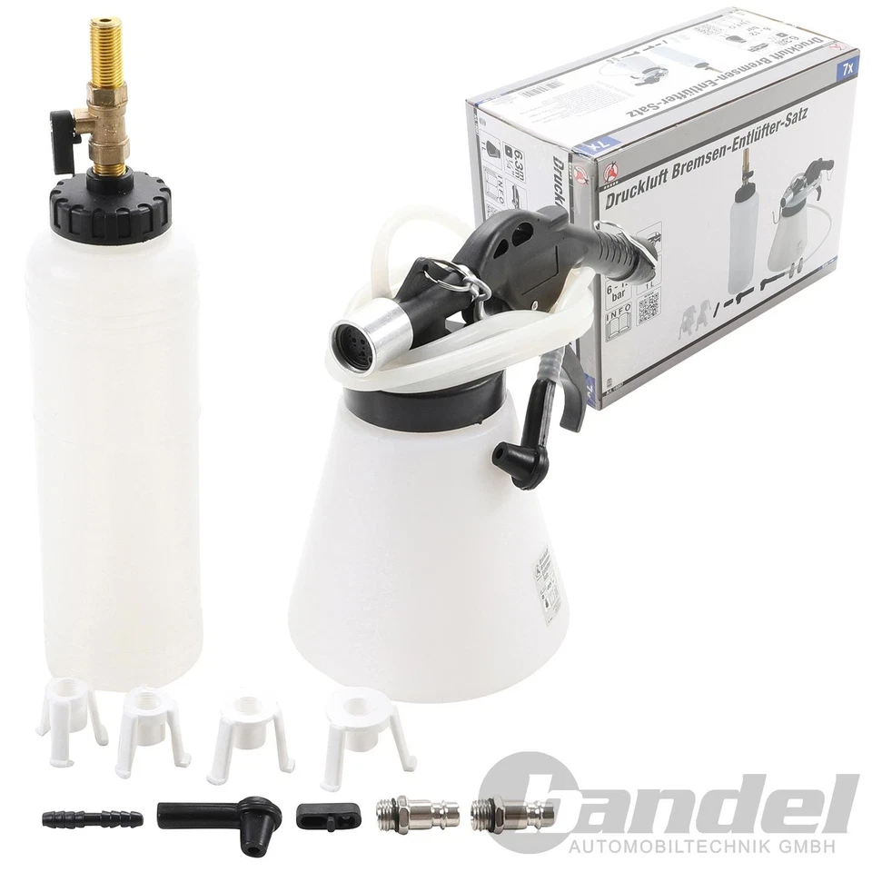 Aire Comprimido Bremsen-Entlüftungsgerät Kit Coche + DOT4 Líquido + Herramienta - Imagen 2 de 4