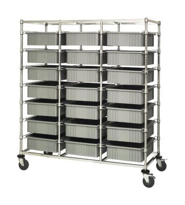 Quantum Storage Systems - BC216069M1TGY - Triple Bay Bin Cart W/ Dividable