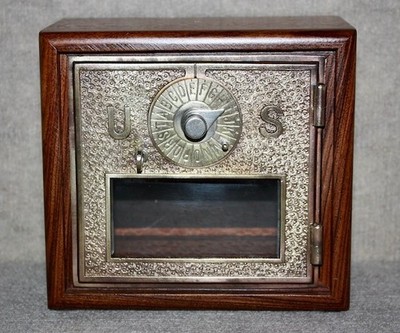Antique USPS P O Post Office Postal Box Door Bank With Combination