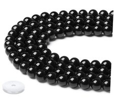 Obsidian 8mm Beads 100Pcs Natural Obsidian Stone Black Beads Loose Round