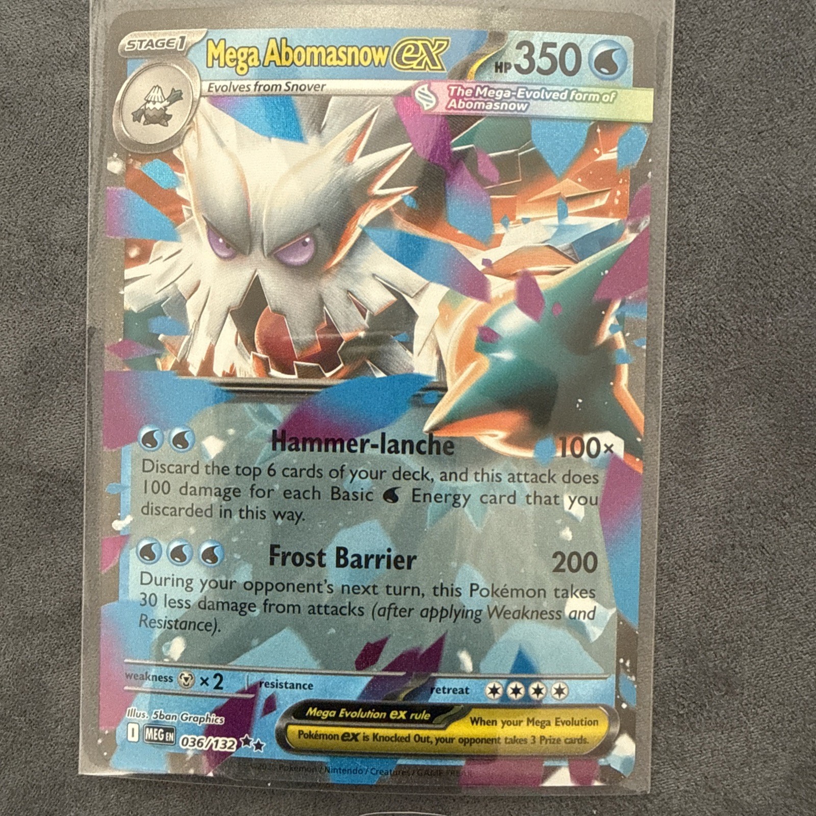 Pokémon TCG - ABOMASNOW ex 036/132 HOLO Ultra Rare -MEG En Mega Evolution MINT