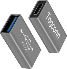 USB C to USB 3.0 Adapter 2 Pack ,USB Type-C Female to USB A Female Coupl...