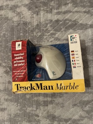 Logitech TrackMan Marble Mouse (T-CH11)   Vintage Trackball, Top Zustand in OVP