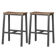 Bar Stools, Counter Height Bar Stools Set of 2, 23.6 Inch Saddle Stools with ...