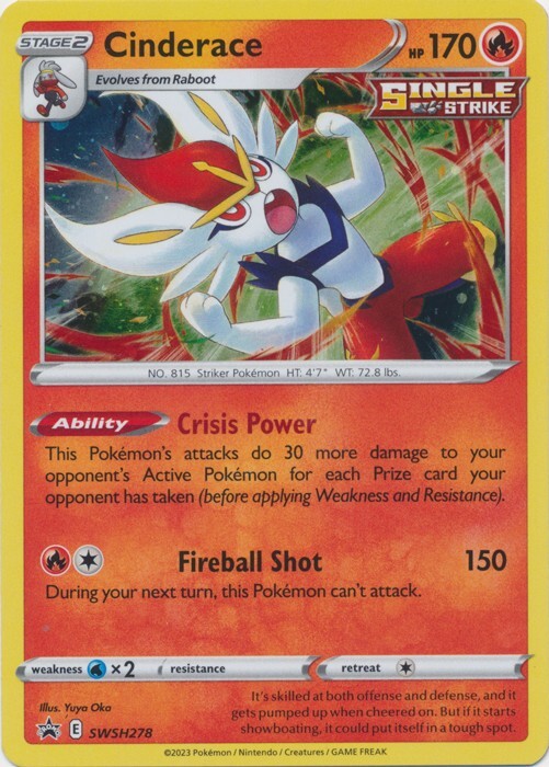 Holo  Cinderace - SWSH278  Sword & Shield Promo  Pokemon TCG