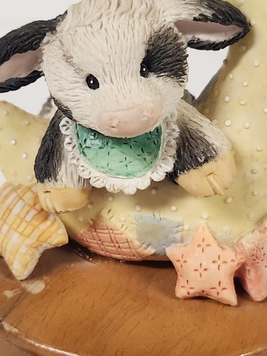 Mary's Moo Moos Cow "Hey Diddle Diddle" Music Box Baby Nursery 1993 Retired - Picture 5 of 13