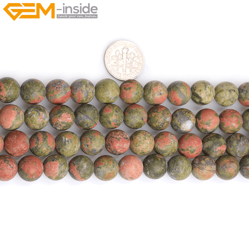 Green Unakite Jasper Forested Matt Round Beads Jewelry 15" Making Natural Stone - Picture 48 of 62