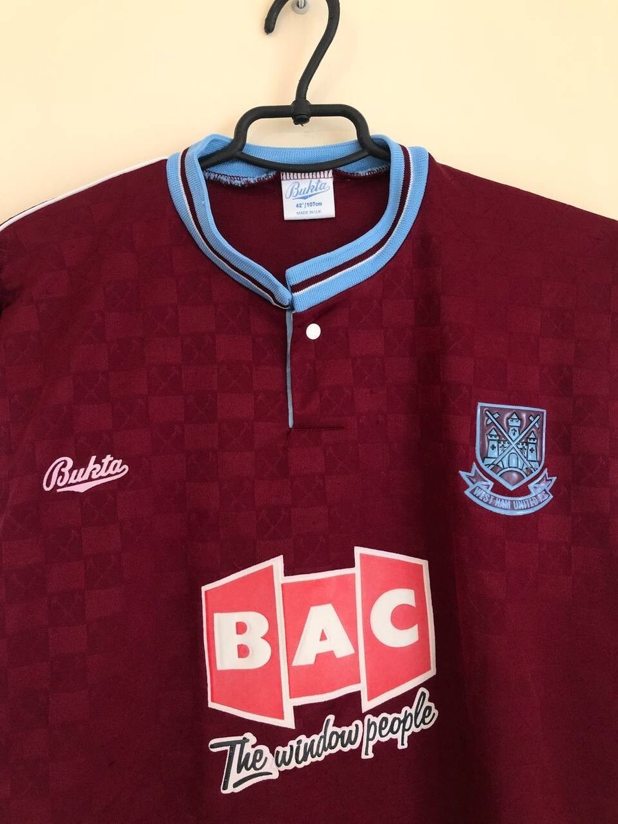 WEST HAM UNITED 1990 1991 ENGLAND HOME FOOTBALL SHIRT JERSEY