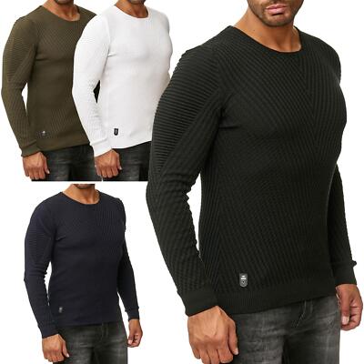 Strickpullover Sweater Pullover Pulli Sweatshirt Slim-Fit Langarm Herren V-LINE