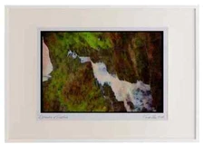 Waterfalls 027076 Stream Cascading Down Valley Watercolour Picture Frame