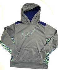 Nike Therma-Fit Youth Hoodie Size Youth XL Gray Blue Pullover Hood