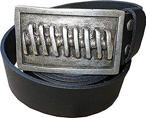 Mens Leather Coupling Belt in Black L 115 NEW - Picture 1 of 1