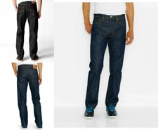 Levi's 501 Original Shrink to Fit Button Fly Rigid Blue Black Jeans