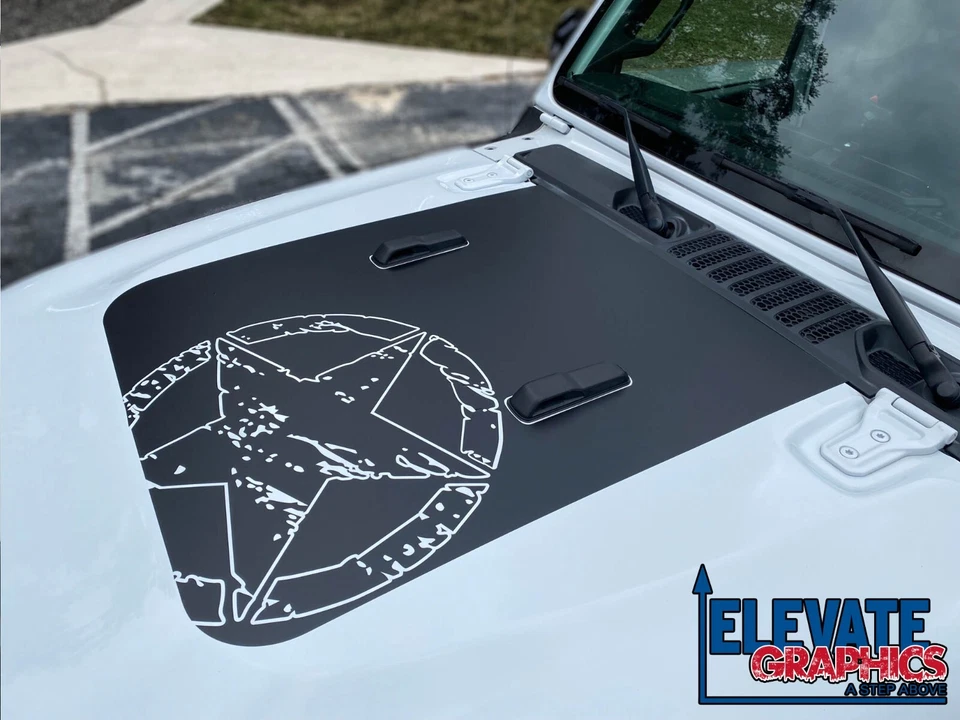 Pegatina de vinilo gráfica capó central rayas Jeep Gladiator/Wrangler 2019-2026 Foto 4 de 4