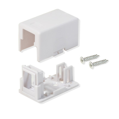 15 Pack Surface Mount Box 1 Port Signle Hole Keystone Jack Cat5e/Cat6 White