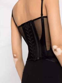 NEW AUTHENTIC MUGLER Black Cut-Out Illusion $2,800 Corset Bustier S bordelle