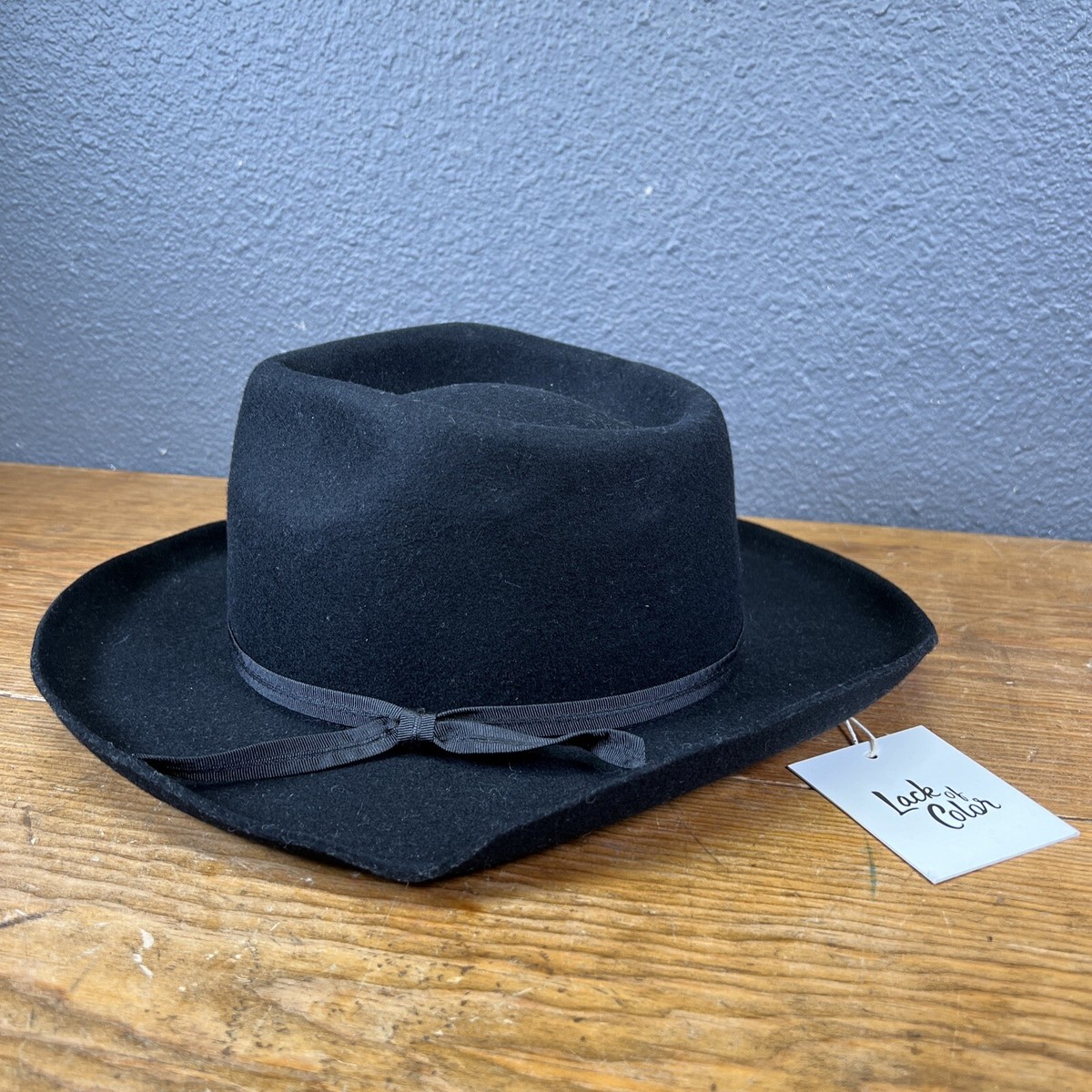LACK OF COLOR Black 100% Laine Australian Wool 57CM Medium 