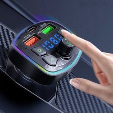 Bluetooth 5.0 Caricabatteria Auto Trasmettitore FM Lettore Musicale MP3 PD 18W Type-C Doppio USB