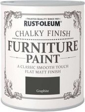 Image of Rust-Oleum Chalky Furniture Paint Graphite Matt Chalk Paint Interior use 125ml