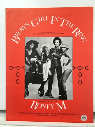Rare Original 1978 UK #1 Sheet Music - Brown Girl In The Ring - Boney M - Picture 1 of 2