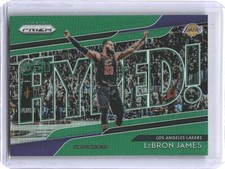 2019 PANINI PRIZM BASKETBALL #4 LEBRON JAMES GREEN GET HYPED! PRIZM LAKERS